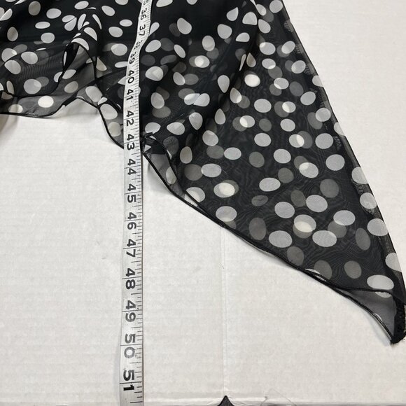 Vintage Y2K IN San Francisco Dress 11 Black Polka Dot Babydoll Asymmetrical - Picture 8 of 10